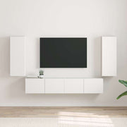 TV wandkast 2 stuks 30x31x80 cm wit bewerkt hout