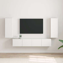 TV Wandkast 2 pcs Wit 30 x 31 x 80 cm Bewerkt hout