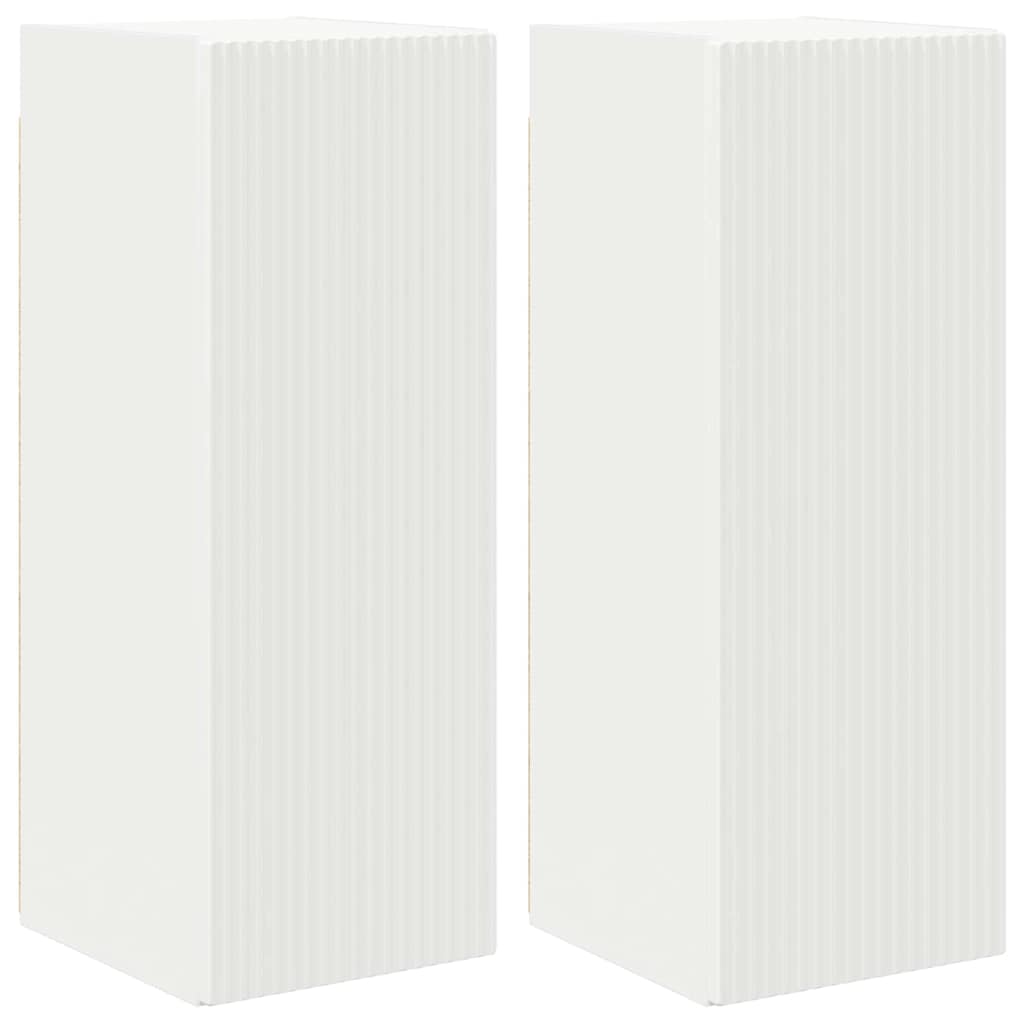 TV Wandkast 2 pcs Wit 30 x 31 x 80 cm Bewerkt hout