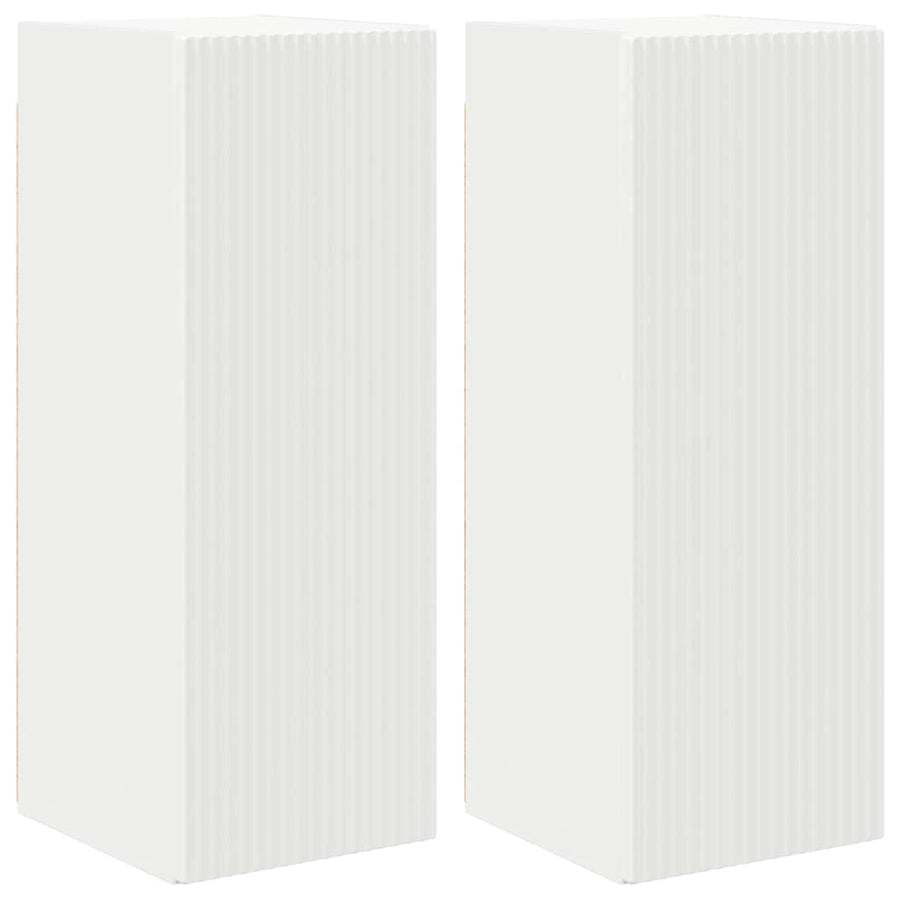 TV Wandkast 2 pcs Wit 30 x 31 x 80 cm Bewerkt hout