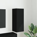 TV Wandkast Wandgemonteerd Zwart 30 x 31 x 80 cm Bewerkt hout