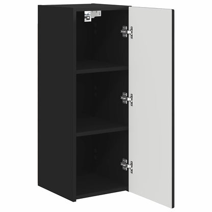 TV Wandkast Wandgemonteerd Zwart 30 x 31 x 80 cm Bewerkt hout