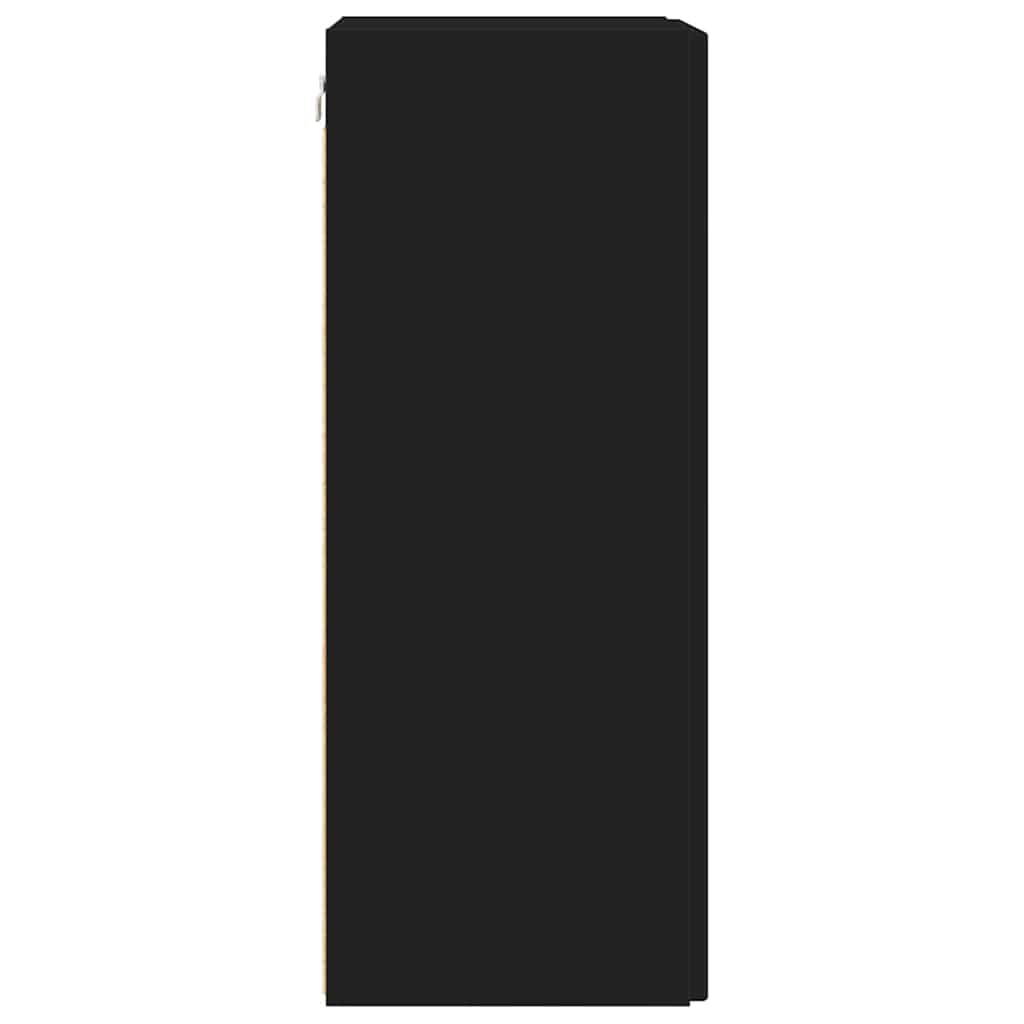 TV Wandkast Wandgemonteerd Zwart 30 x 31 x 80 cm Bewerkt hout