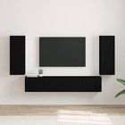 TV wandkast 30x31x80 cm bewerkt hout zwart