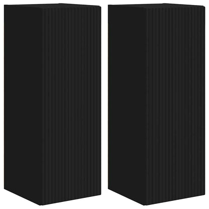 TV Wandkast 2 pcs Zwart 30 x 31 x 80 cm Bewerkt hout