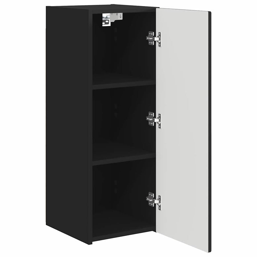 TV Wandkast 2 pcs Zwart 30 x 31 x 80 cm Bewerkt hout