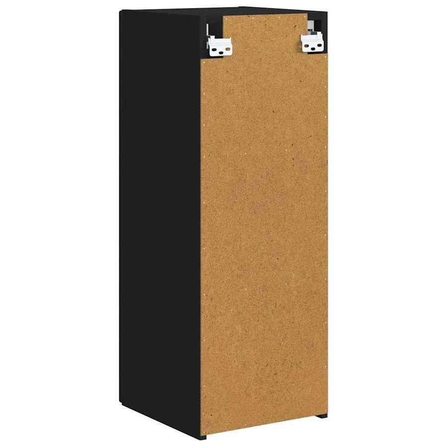 TV Wandkast 2 pcs Zwart 30 x 31 x 80 cm Bewerkt hout