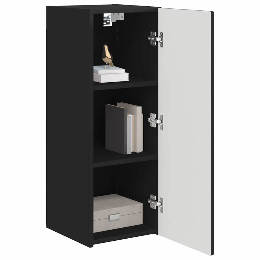 TV Wandkast 2 pcs Zwart 30 x 31 x 80 cm Bewerkt hout