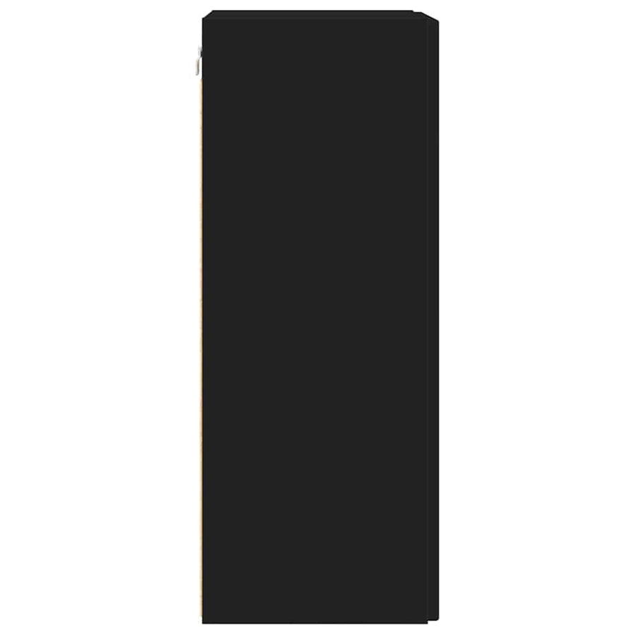 TV Wandkast 2 pcs Zwart 30 x 31 x 80 cm Bewerkt hout