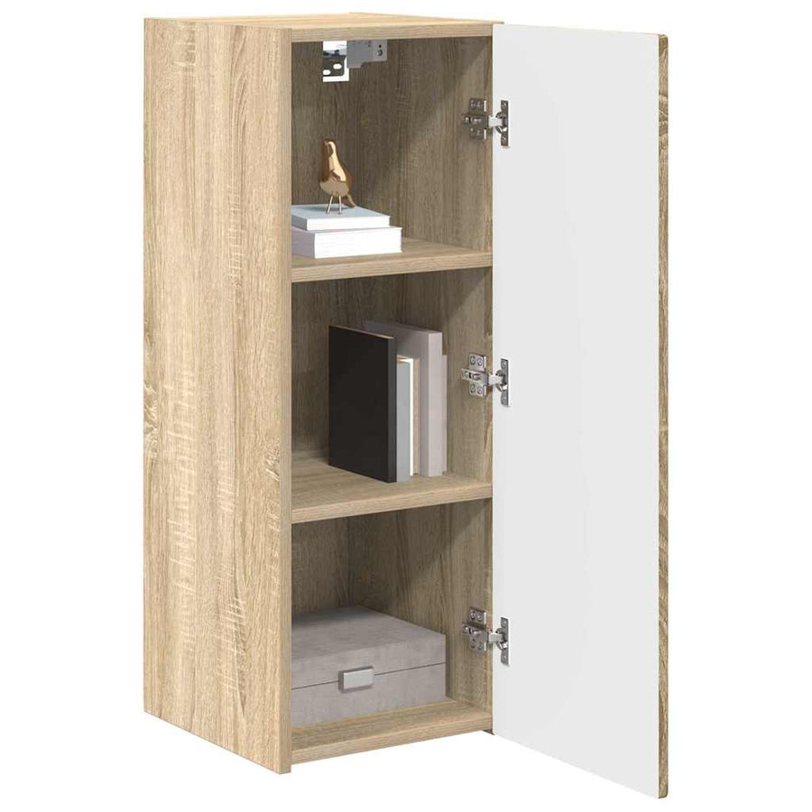 TV Wandkast Wandgemonteerd Sonoma 30 x 31 x 80 cm Bewerkt hout