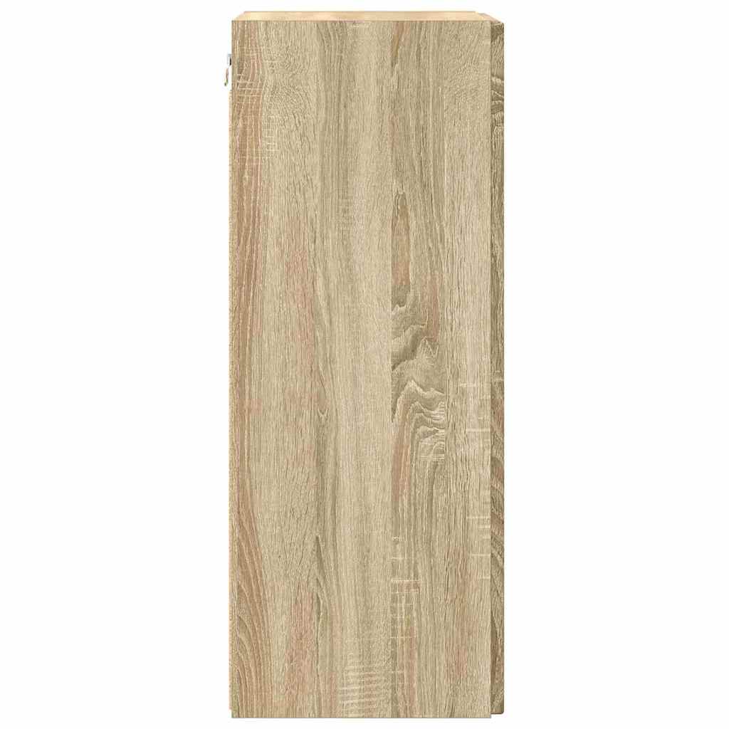 TV Wandkast Wandgemonteerd Sonoma 30 x 31 x 80 cm Bewerkt hout
