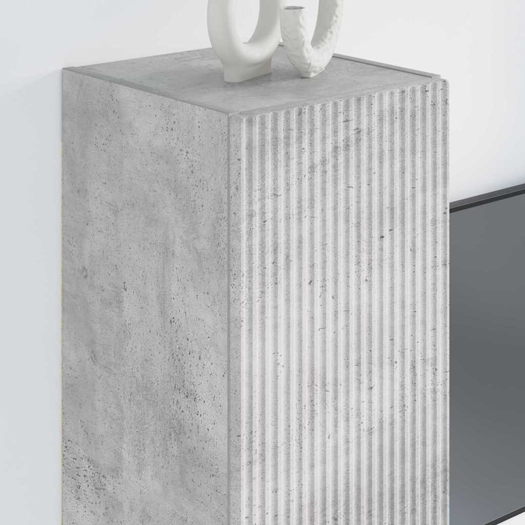 TV Wandkast Wandgemonteerd Beton 30 x 31 x 80 cm Bewerkt hout