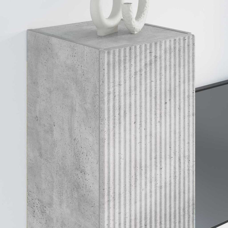 TV Wandkast Wandgemonteerd Beton 30 x 31 x 80 cm Bewerkt hout