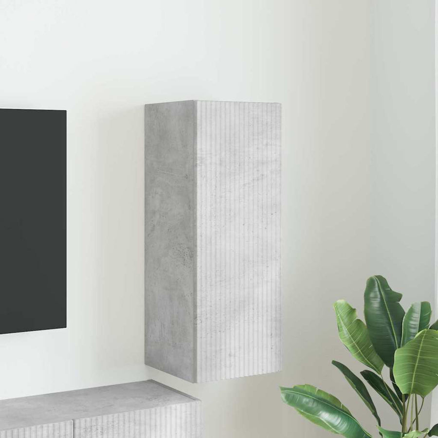 TV Wandkast Wandgemonteerd Beton 30 x 31 x 80 cm Bewerkt hout