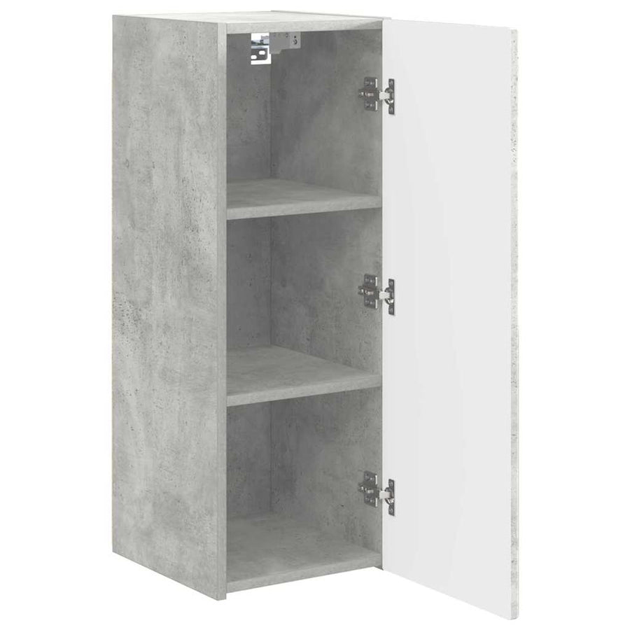 TV Wandkast Wandgemonteerd Beton 30 x 31 x 80 cm Bewerkt hout