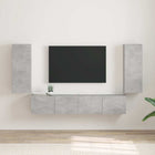 TV wandkast 2 stuks 30x31x80 cm beton bewerkt hout