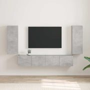 TV wandkast 2 stuks 30x31x80 cm beton bewerkt hout