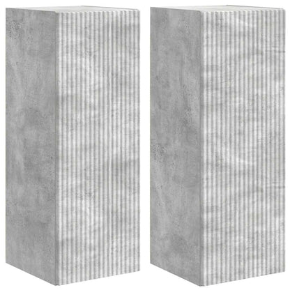 TV Wandkast 2 pcs Beton 30 x 31 x 80 cm Bewerkt hout
