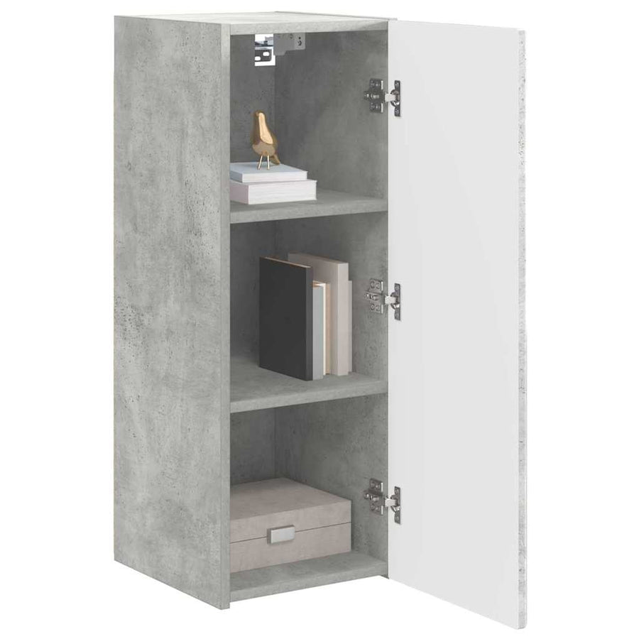 TV Wandkast 2 pcs Beton 30 x 31 x 80 cm Bewerkt hout