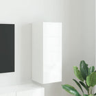 TV Wall Cabinet High Gloss White 30 x 31 x 80 cm Engineered wood