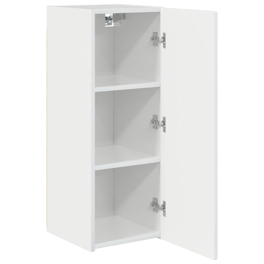 TV Wandkast Glanzend Wit 30 x 31 x 80 cm Bewerkt hout