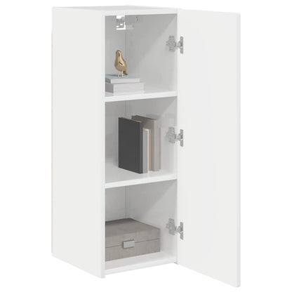 TV Wandkast Glanzend Wit 30 x 31 x 80 cm Bewerkt hout