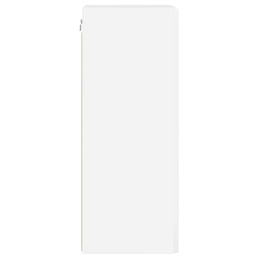 TV Wandkast Glanzend Wit 30 x 31 x 80 cm Bewerkt hout