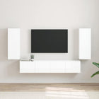 TV Cabinet 2 pcs High Gloss White 30 x 31 x 80 cm Engineered wood