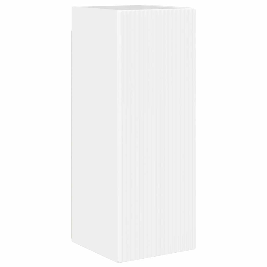 TV Wandkast 2 pcs Glanzend Wit 30 x 31 x 80 cm Bewerkt hout