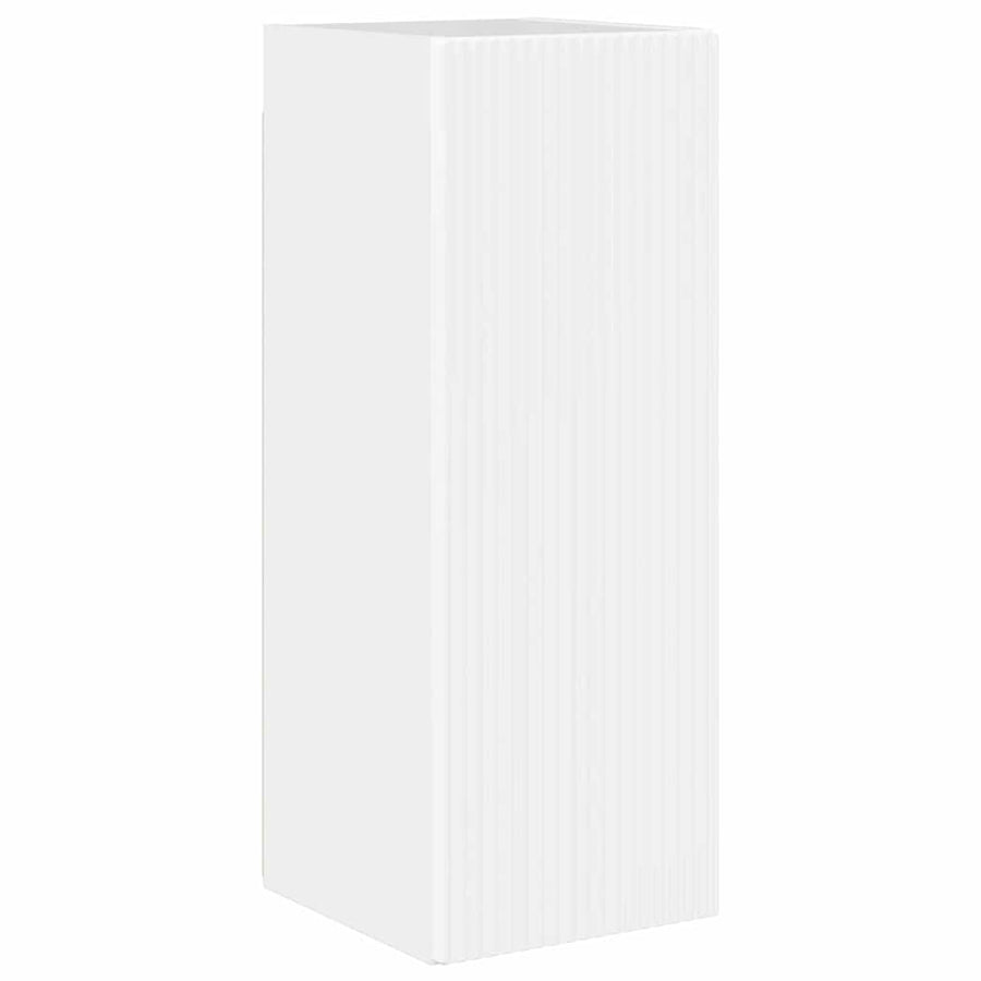 TV Wandkast 2 pcs Glanzend Wit 30 x 31 x 80 cm Bewerkt hout