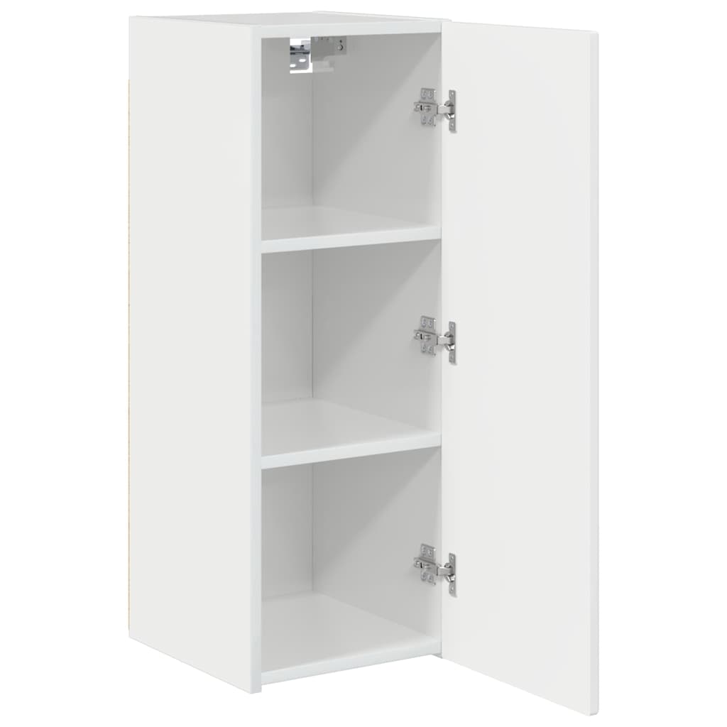TV Wandkast 2 pcs Glanzend Wit 30 x 31 x 80 cm Bewerkt hout