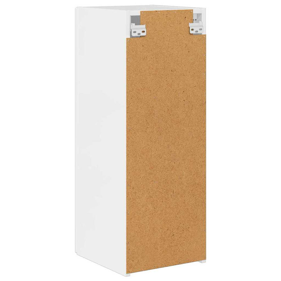 TV Wandkast 2 pcs Glanzend Wit 30 x 31 x 80 cm Bewerkt hout