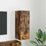 TV wandkast 30x31x80 cm gerookt eiken bewerkt hout