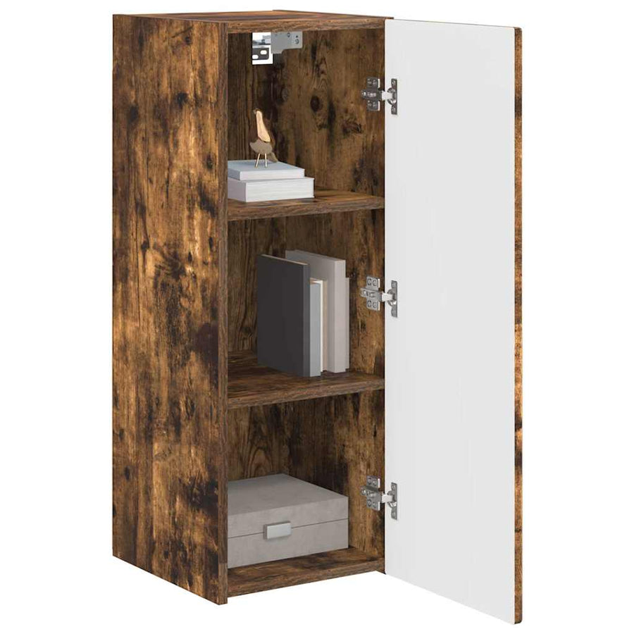 TV Wandkast Gerookt eiken 30 x 31 x 80 cm Bewerkt hout
