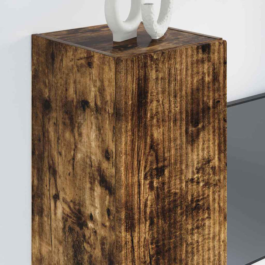 TV Wandkast 2 pcs Gerookt eiken 30 x 31 x 80 cm Bewerkt hout