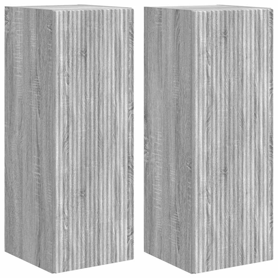 TV Wandkast 2 pcs Grijs Sonoma 30 x 31 x 80 cm Bewerkt hout