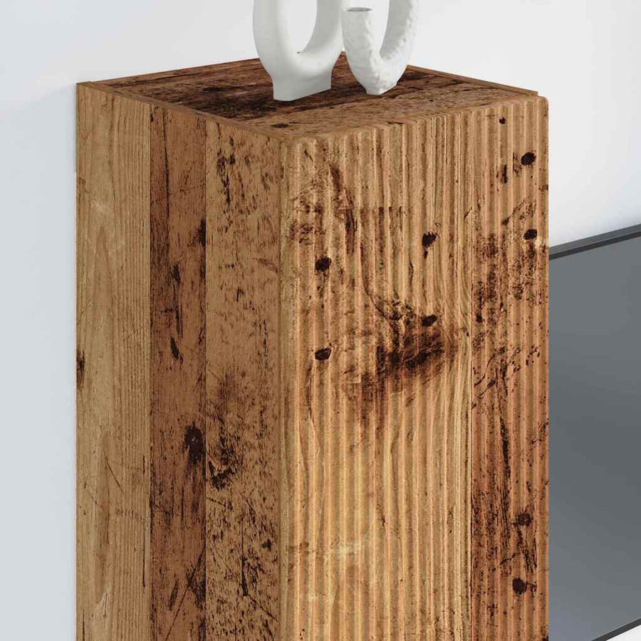 TV Wandkast 2 pcs Oud Hout 30 x 31 x 80 cm Bewerkt hout