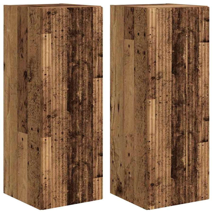 TV Wandkast 2 pcs Oud Hout 30 x 31 x 80 cm Bewerkt hout