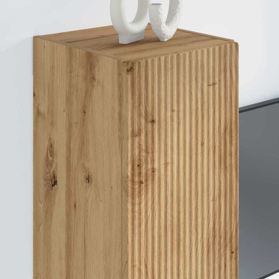 TV Wandkast Ambachtelijk eiken 30 x 31 x 80 cm Bewerkt hout