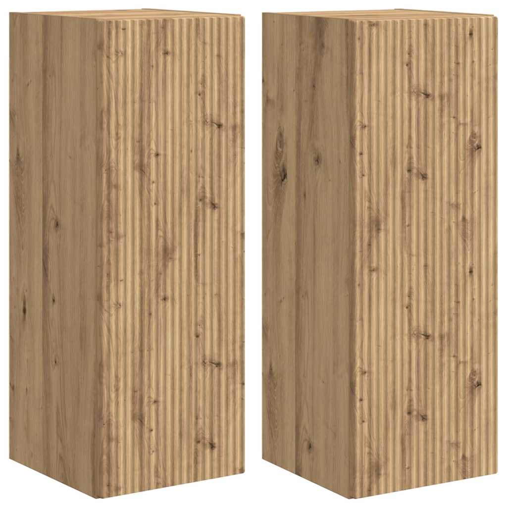 TV Wandkast 2 pcs Ambachtelijk eiken 30 x 31 x 80 cm
