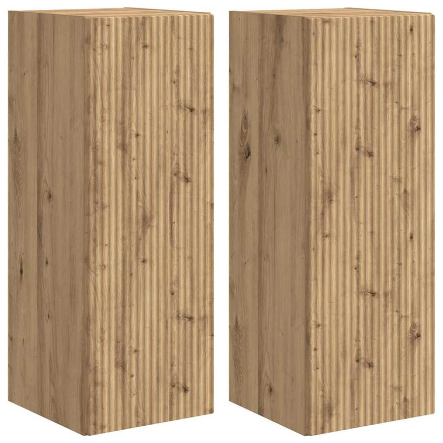 TV Wandkast 2 pcs Ambachtelijk eiken 30 x 31 x 80 cm