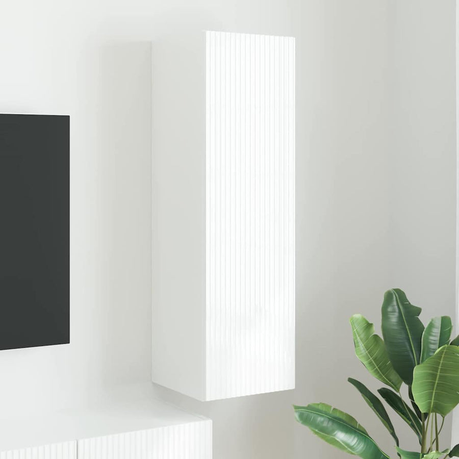 TV Wandkast Wandgemonteerd Wit 30 x 31 x 100 cm Bewerkt hout