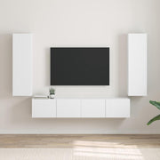 TV wandkast 2 stuks 30x31x100 cm bewerkt hout wit