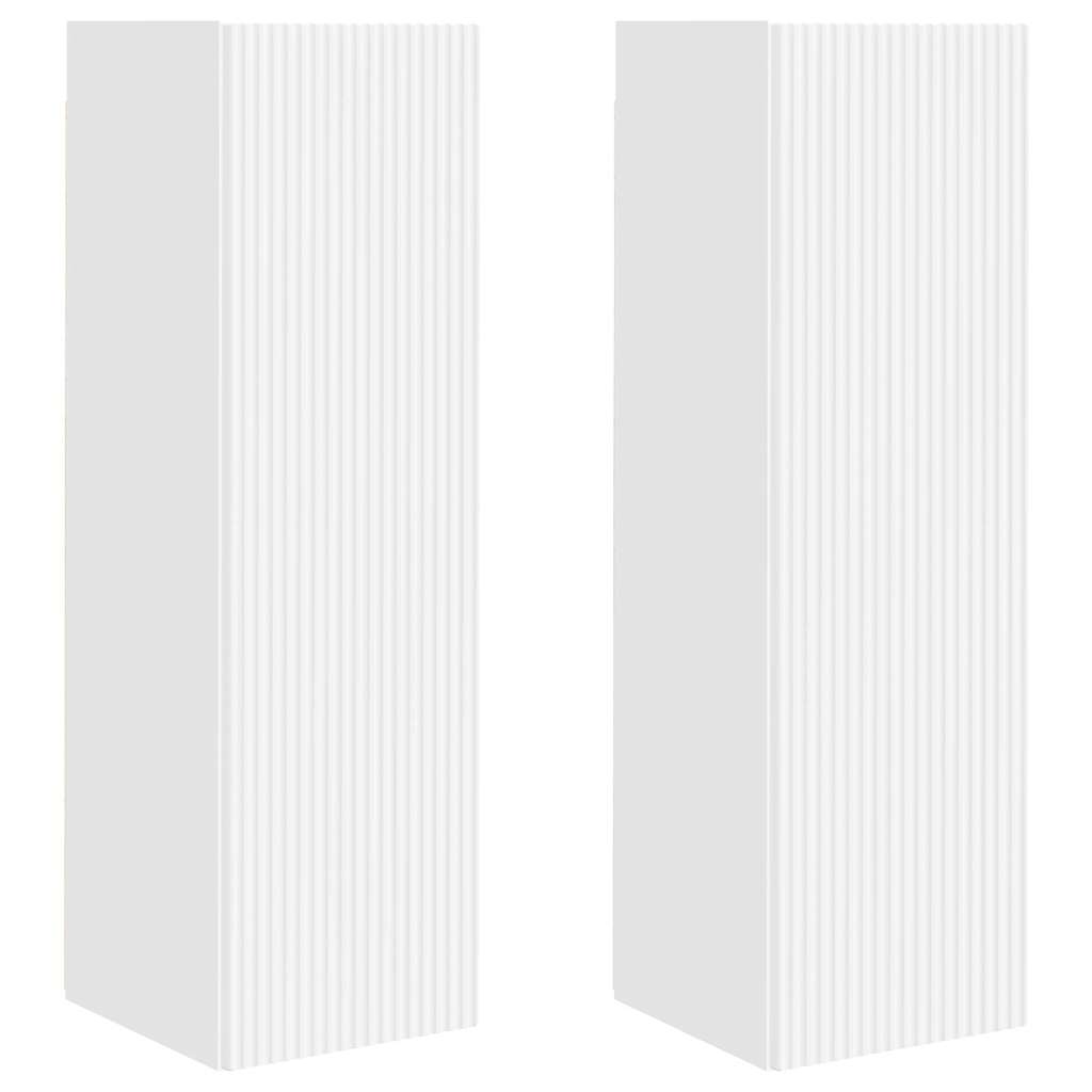 TV Wandkast 2 pcs Wit 30 x 31 x 100 cm Bewerkt hout