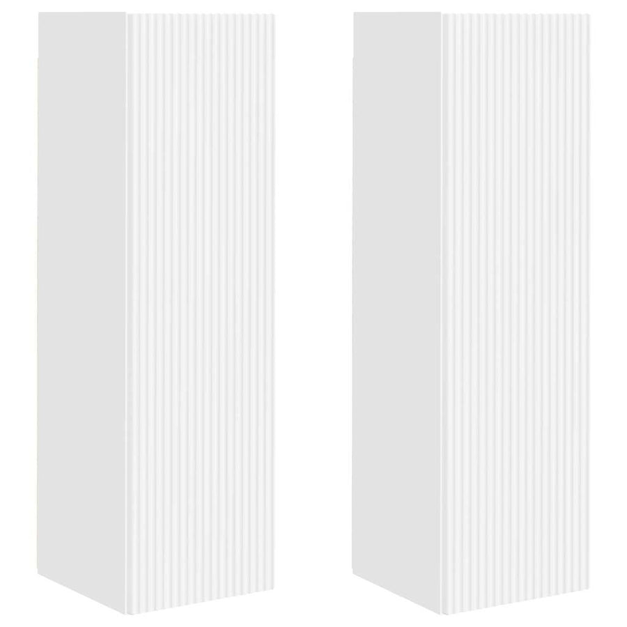 TV Wandkast 2 pcs Wit 30 x 31 x 100 cm Bewerkt hout