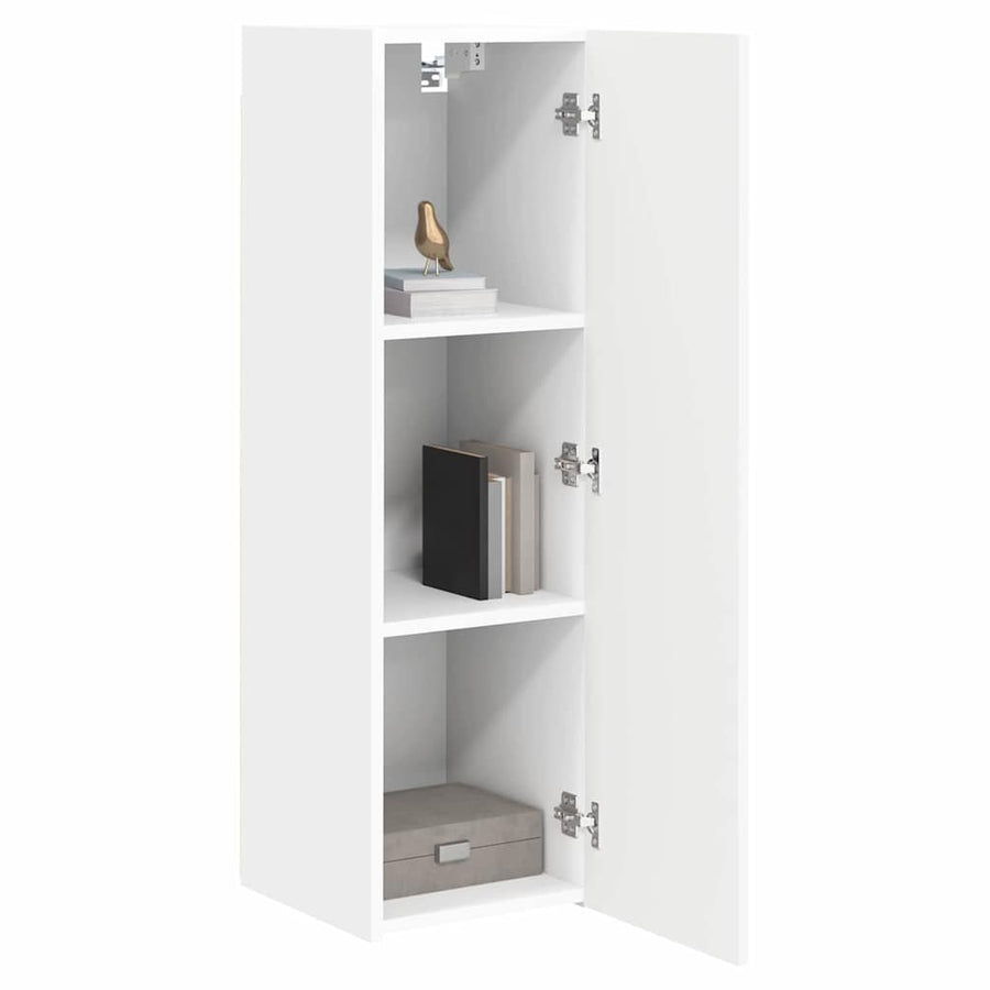 TV Wandkast 2 pcs Wit 30 x 31 x 100 cm Bewerkt hout