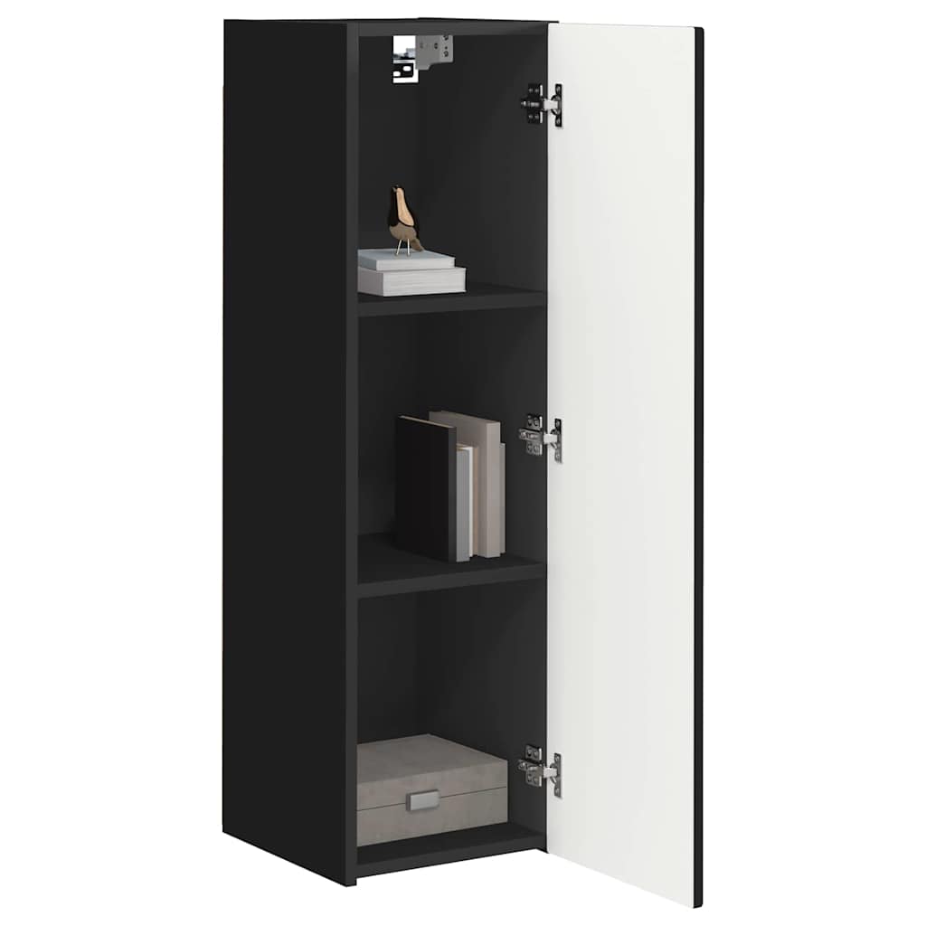 TV Wandkast Wandgemonteerd Zwart 30 x 31 x 100 cm Bewerkt hout