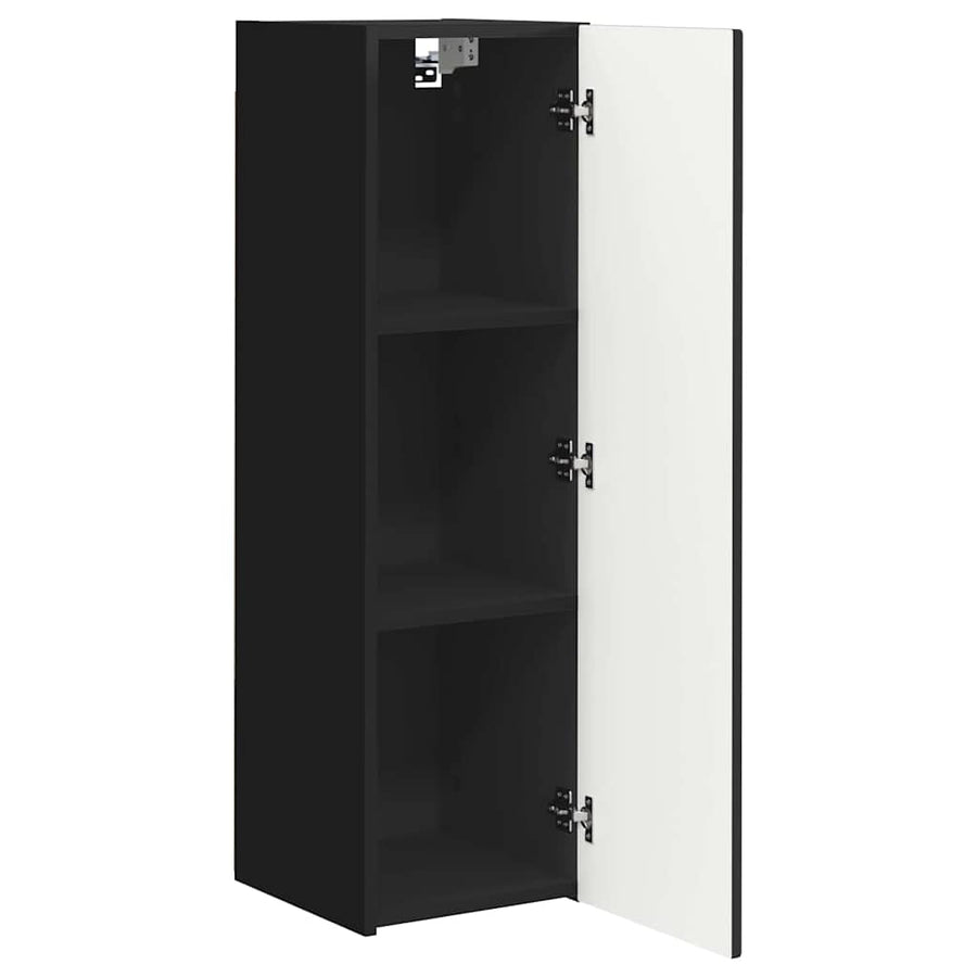 TV Wandkast 2 pcs Zwart 30 x 31 x 100 cm Bewerkt hout