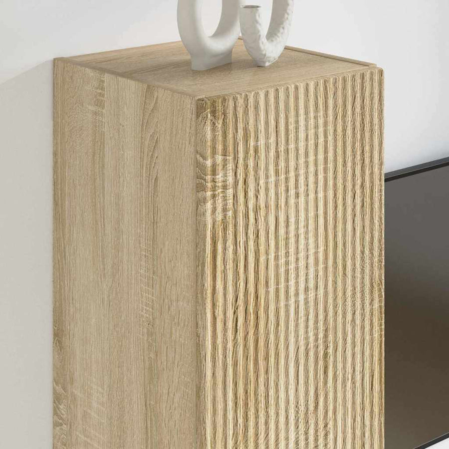TV Wandkast Wandgemonteerd Sonoma 30 x 31 x 100 cm Bewerkt hout