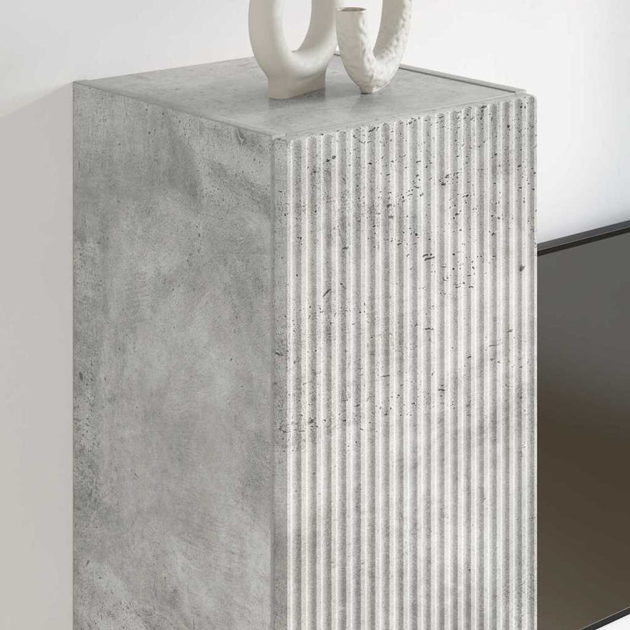 TV Wandkast Wandgemonteerd Beton 30 x 31 x 100 cm Bewerkt hout